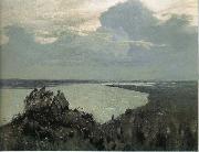 Levitan, Isaak Over the cemetery oil on canvas